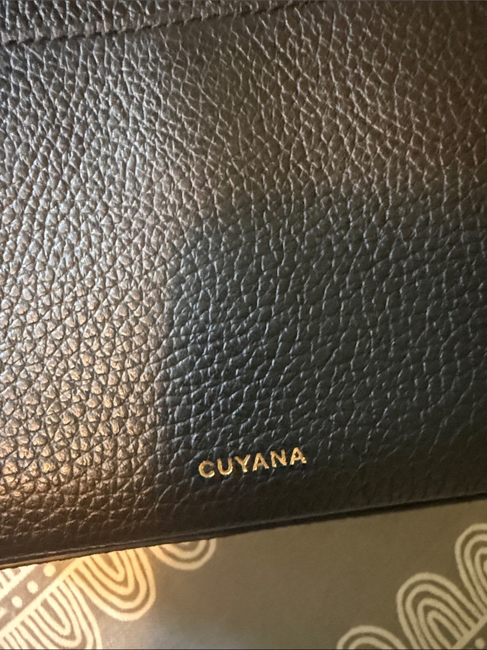 Cuyana Black Leather Shoulder or Crossbody Bag with Gold Ring Accent - Picture 7 of 7
